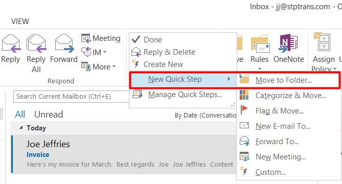 outlook quick steps not saving