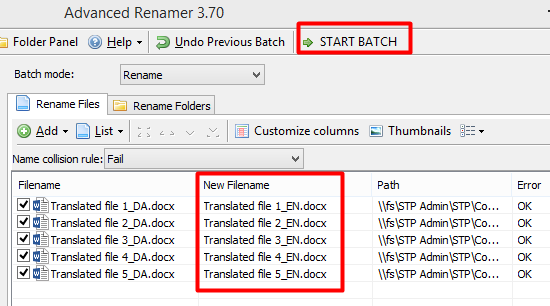 Rename file in bat file